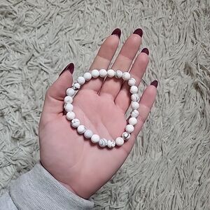 White Howlite Stone Bracelet Bohemian Boho Dream Cute Festival